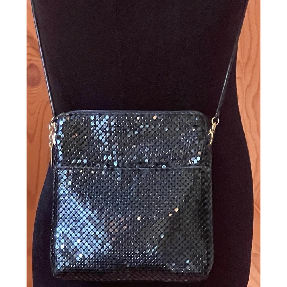 Vintage Lyrella Black Metal Mesh Crossbody Shoulder Bag Evening Purse Chainmail⁠